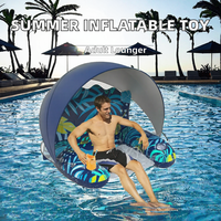 Chaise longue gonflable pour piscine avec auvent pare-soleil, hamac aquatique en PVC, jouet d'été pour adultes