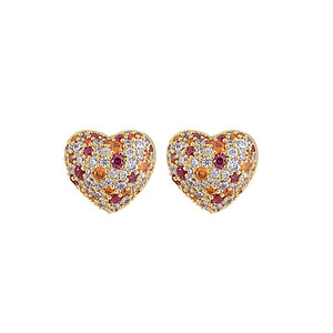 Orecchini a cuore colorati da donna per uso quotidiano, accessori per le orecchie - Product Image 2