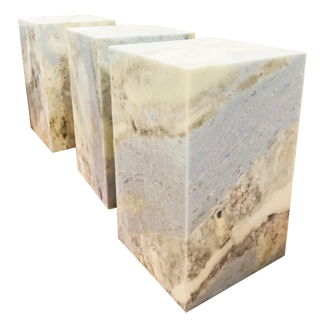 Newstar Onyx Cube Pedestal Light Blue Jade Coffee Table Display Stand Natural Stone Marble Onyx Plinth