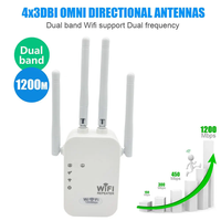 Extensor WiFi de doble banda de 1200Mbps, amplificador de señal, repetidor de red, Puerto Ethernet para el hogar, 5GHz, 2,4 GHz