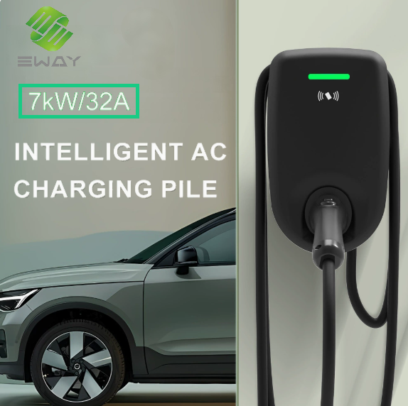 New 7kW 32A Adjustable Current IP55 Waterproof Type 2 EV Charger with 5M Cable and APP Control