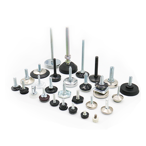 Nivelador de herrajes para muebles, nivelador y espiga de gabinete de plástico ajustable, nivelación roscada ajustable, <span class=keywords><strong>Base</strong></span> de pie de acero, pies de silla - Product Image 1