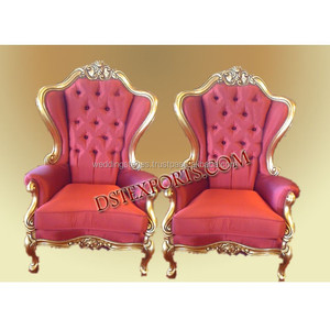 Chaises de scène de mariage en métal doré, chaises de réception de mariage asiatique sculpté, nouvelle Collection - Product Image 5