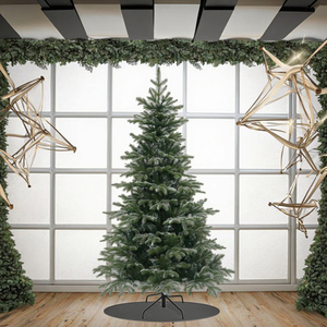 <span class=keywords><strong>Sapin</strong></span> de Noël artificiel de luxe 180 cm en PE+PVC écologique avec flocons blancs scintillants et support métallique <span class=keywords><strong>pour</strong></span> décorations de fêtes - Product Image 1
