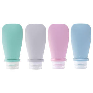 Bouteille de voyage rechargeable miniature portable de 90/60 ml (2 oz), anti-fuite, vide, en silicone, pour lotion, gel douche - Product Image 1