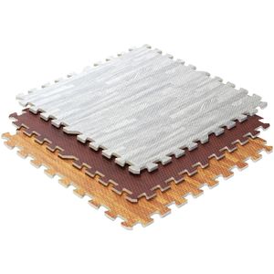 Piastrelle Tatami ad incastro in EVA da 61cm, tappetino per giunti in schiuma di venature del <span class=keywords><strong>legno</strong></span>, tappetino per cuscino per gattonare per la casa, il soggiorno, la stanza dei giochi - Product Image 1