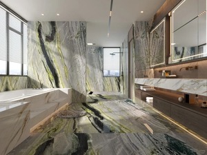 Luxury Prague Green <strong>Marble</strong> Big Slab | Dark Green With Gold Veins High-End Decor Stone For Villa Indoor Walls/Floors/Countertops - Product Image 6