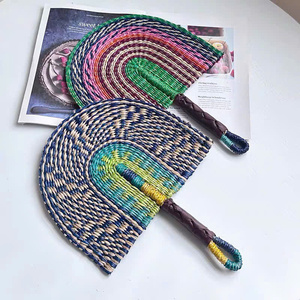 Eco-Friendly Traditional Handwoven Bamboo Straw <b>Fan</b> Cooling Summer Palm Leaf <b>Wall</b> Decoration for Home Handmade Style Artisan - Product Image 5