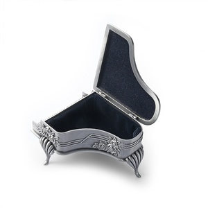 Boîte à bijoux en alliage de zinc de style européen, design piano, rétro et créatif, coffre de rangement pour trésors - Product Image 6