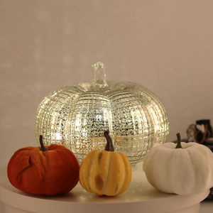 โคมไฟฮาโลวีน วันรับปริญญา วันขอบคุณพระเจ้า รูปฟักทอง แก้วใส ไฟ LED ส่องสว่าง ใช้พลังงานแบตเตอรี่ <span class=keywords><strong>ไร้</strong></span><span class=keywords><strong>สาย</strong></span> ทนทาน ปลอดภัย เป็นมิตรกับสิ่งแวดล้อม ใช้ซ้ำได้ - Product Image 1