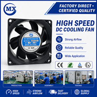 Ventilateur de refroidissement industriel à flux axial 80 mm, moteur 8038, 12 V CC haute pression, 80*80*38 mm, ventilateur à roulement à billes OEM étanche