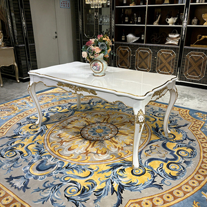 Pháp bàn ăn và Ghế kết hợp Châu Âu rắn gỗ Palace sang trọng tân cổ điển chạm khắc dài bàn ăn - Product Image 4