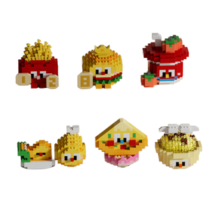 Gran oferta, Serie de bloques de construcción de hamburguesas fritas de dibujos animados, juguetes educativos de partículas pequeñas para niños, modelo DIY - Product Image 6