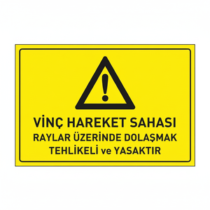 Señal reflectante de área de movimiento de grúas, prohibe caminar sobre rieles, advertencia de área peligrosa - Product Image 2