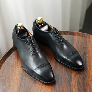 Nouvelles chaussures habillées en cuir véritable pour hommes, à la mode, avec dentelle, chaussures de bureau décontractées, chaussures en cuir décontractées pour hommes - Product Image 6