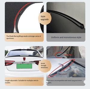 Alerón trasero con patrón de fibra de carbono para coche, universal, sin necesidad de taladrar, alerón creativo y personalizado en forma de hoja. - Product Image 6