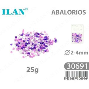 Perles Ilan Abalorios 2-4mm Violet Mix 25g pour la fabrication de bijoux - Product Image 1