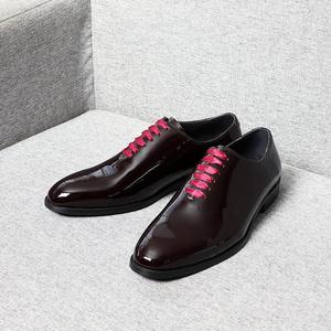 Zapatos Oxford de Vestir para Hombre, de Cuero Genuino, con Punta Cerrada, para Otoño, Hechos a Mano, Clásicos, Rojos, de Alta Gama - Product Image 6