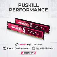 PUSKILL Mémoire DDR5 haute vitesse 8 Go 16 Go 32 Go 4800 MHz 5600 MHz 6000 MHz pour ordinateur de bureau DIMM Module de mémoire pour ordinateur de bureau