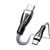Nouveautés Câble de charge rapide USB-C vers C 3A 60W en nylon tressé avec alliage de zinc pour transfert de données