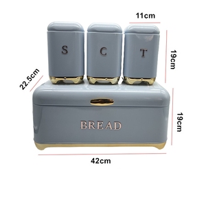<span class=keywords><strong>Caja</strong></span> <span class=keywords><strong>de</strong></span> <span class=keywords><strong>Pan</strong></span> Retro Estilo Europeo Americano con Tapa Abatible, Recipiente Cuadrado <span class=keywords><strong>de</strong></span> Hierro para Almacenamiento en la Cocina del Hogar - Product Image 5