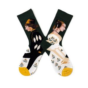 <span class=keywords><strong>Chaussettes</strong></span> Femme Mode Vintage Peinture Française Couleur Style Hiver Chaud Doux Crew Coton Femme <span class=keywords><strong>Chaussettes</strong></span> Vente en Gros 2025 - Product Image 3