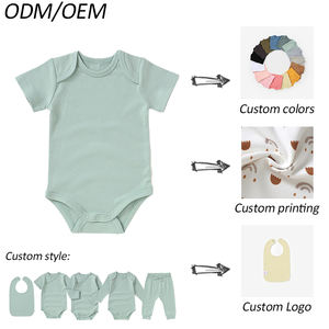 Großhandel Unisex Baby-Bodysuit aus 100% Bio-Baumwolle mit Schlupfausschnitt, unifarben und kurzärmelig - Product Image 6