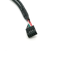 Câble de carte mère en cuivre pur à 2 ports USB femelles à montage sur panneau vers 9/10 broches avec blindage tressé