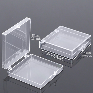 SUNSHING Clear Rigid Plastic Hinged Box Square Styrene Specimen Presentation Storage Case Acrylic Mineral Display <b>Boxes</b> - Product Image 3