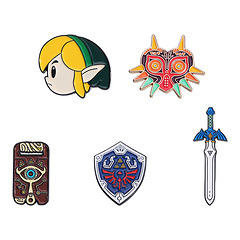 4 Broches Metálicos de Alta Calidad con Diseño de Dibujos Animados de la Leyenda de Zelda: Link y Hyrule, para Decoración de Mochilas y Ropa - Product Image 5