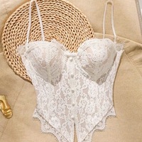 Nouveau Corset en Dentelle à Baleines, Design Dos Lacé Sexy, Débardeur, Soutien-gorge sans Bretelles à Fermeture Éclair au Dos, Crop Top Bralette, Camisole Ajustée Tendance