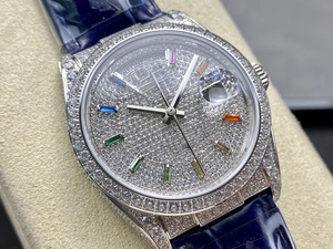 Reloj Casual Clásico para Hombre con Esfera de Zafiro y Diamantes Completos, el Más Vendido, Imprescindible para el Éxito - Product Image 3