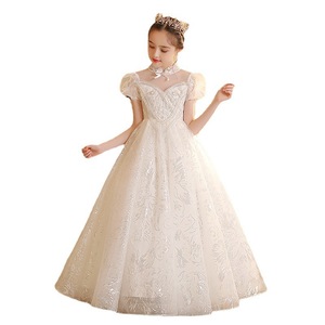 S2126R New Style White Cute New Design Sexy Fashion High Quality Beautiful Sparkling Luxurious Flower Girl <b>Dress</b> - Product Image 5