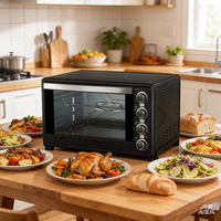 Four électrique de cuisine de grande taille 60L, multifonction, intégré, commande par bouton, four à pâtisserie à un seul niveau, four électrique de fabrication industrielle