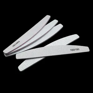 OEM Высококачественная моющаяся наждачная бумага, пилка для вросших ногтей, полумесяц, Зебра, серый, двусторонняя, пользовательская пилка для ногтей, персональный логотип 80/80