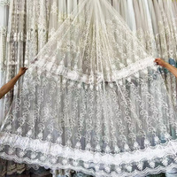 Tissu de rideau en microfibre occultant ignifuge jacquard à prix avantageux, design personnalisé brodé