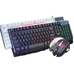 G21B professionisti LED cablato tastiera gaming k620 e mouse combo retroilluminato full size per gamer desktop set di tastiera mouse