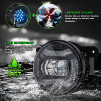 Nouveau phare antibrouillard LED rond de 4 pouces avec DRL Halo Angel Eye, phare antibrouillard tout-terrain pour Jeep Wrangler