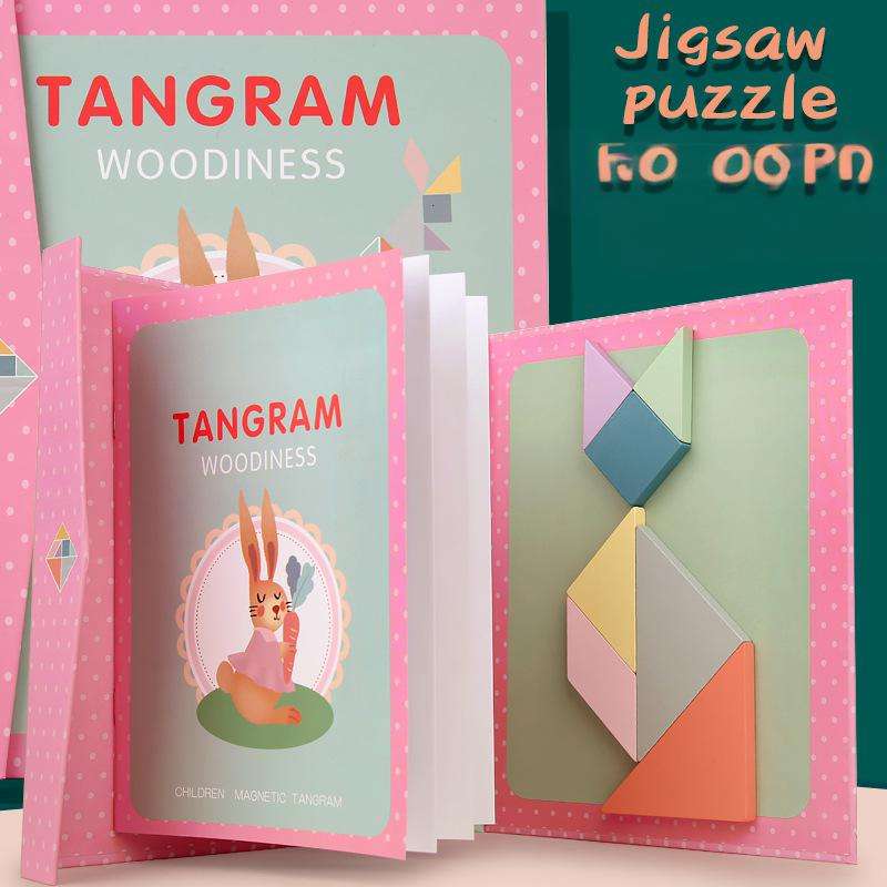 Tangram rose + beaucoup de blocs de bois