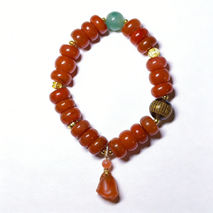 Pulsera de cuentas de ágata roja del sur, color rojo fuego, con diseño de <span class=keywords><strong>ábaco</strong></span> - Product Image 4