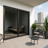 Ventana Horizontal Abatible para Dormitorio KOJOON, Ventana Corredera de Dos Paneles, Diseños de Ventanas Correderas Manuales de Aluminio para Dormitorio