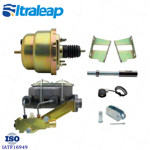 GMFS3-211 1965-1968 GM Full Size (Impala, <span class=keywords><strong>Bel</strong></span> <span class=keywords><strong>Air</strong></span>) 8 "Dual Zinc Booster Conversion Kit W/ Cast Iron Master Cylinder Left Mount - Product Image 1