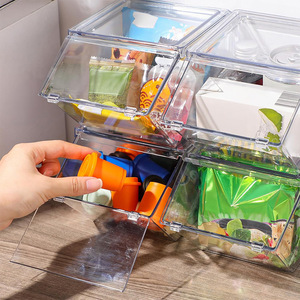 Pet Transparent Desktop Plastic Flip Top Drawer Storage <b>Box</b> Large Capacity Food Dried Fruits Dustproof Rectangle Standing Type - Product Image 2