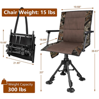 Chaise de chasse chauffante USB personnalisée, pivotante à 360°, portable, réglable et pliable, pour l'extérieur par temps froid et hiver