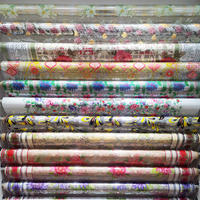 Nappe de table transparente en PVC, tissu, tapis de table, sous-plat, protection, vinyle imprimable, toile cirée, couvre-table transparent, dentelle dorée