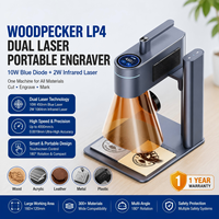 Máquina de Grabado Láser Dual LP4, Diodo de 10W, Láser IR de 2W, Máquina de Marcado Láser Multimaterial de Escritorio para Joyería, Metal, Madera, Cuero