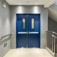 Porte coupe-feu industrielle robuste en acier, certifiée UL 3 heures, galvanisée, porte battante en métal creux, ensemble de porte de sortie
