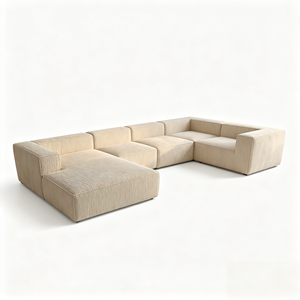 Sofá Modular Minimalista Comprimido, Sofá sin Marco de Tela de Pana, Sofá de Sala de Estar Combinable Empacado al Vacío - Product Image 1