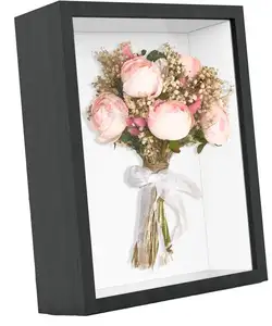 A4 Size Wood Frame Photo Frame Design Metal Featuring Natural with Dried Flower Accents and UV Silk Screen Printing 675272382359