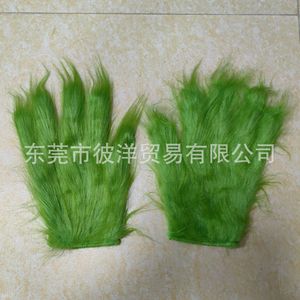 Masque en latex de monstre vert avec chapeau de Père Noël pour accessoire de costume d'Halloween et de Noël - Product Image 4